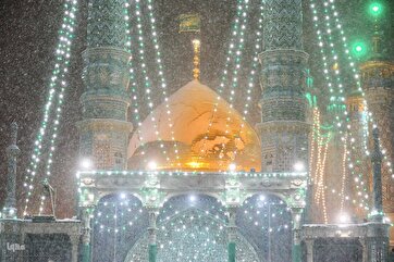 Holy Shrine of Hazrat Masoumeh on A Snowy Night