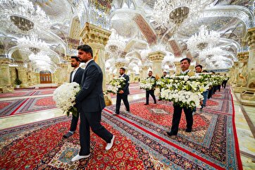 Photo Gallery: Imam Ali Shrine Decorated with Flowers Ahead of Rajab 13th