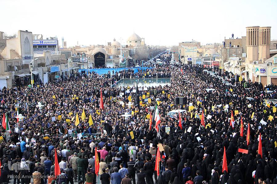 اعلام انزجار مردم یزد به دنبال شهادت سردار رشید سلیمانی