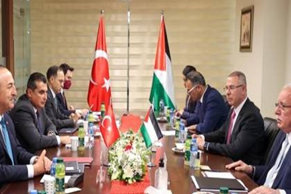 دیدار وزیر خارجه ترکیه با مقامات تشکیلات خودگردان فلسطین