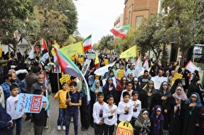 عکس | اجتماع کودکان کرمانی در حمایت از غزه