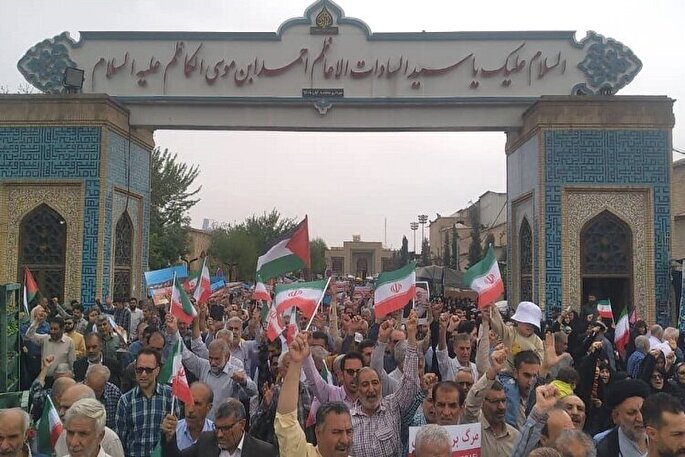 خروش مردم فارس علیه جنایات صهیونیست‌ها در جمعه‌های خشم