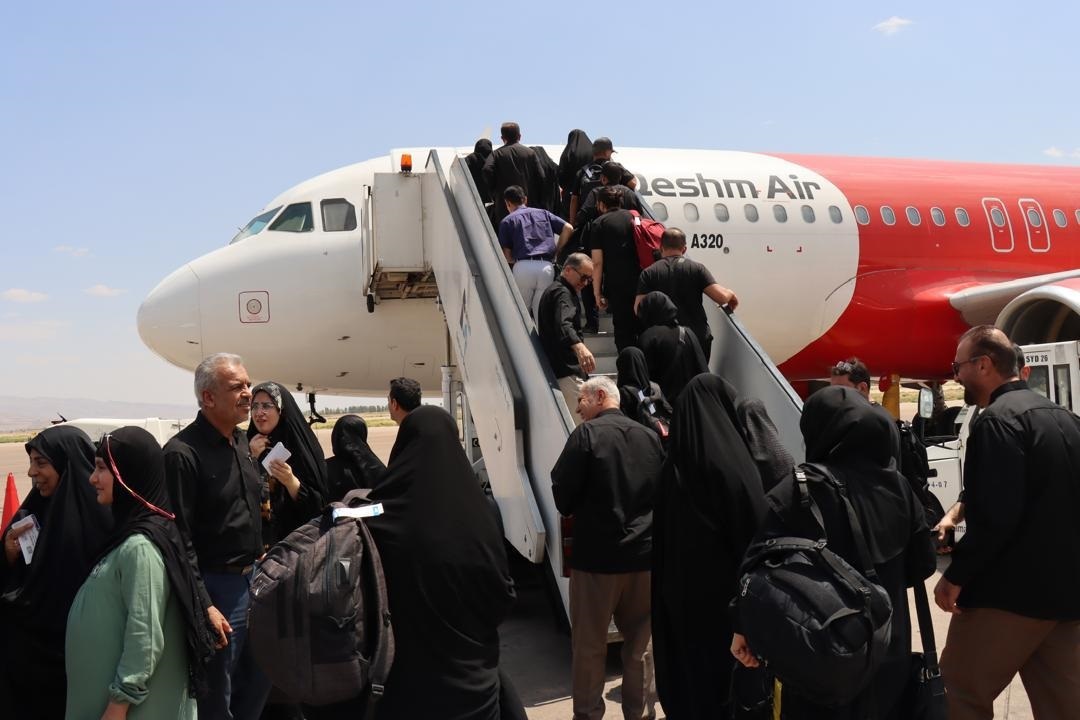 اعزام زائران اربعین از فرودگاه شیراز