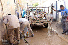 امدادرسانی بسیج و سپاه به سیل‌زدگان شیراز