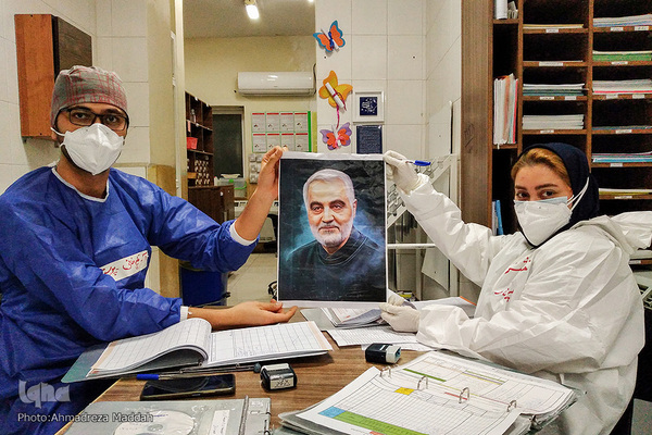 استقبال مدافعان سلامت از پویش «به نیت حاج قاسم»‎‎