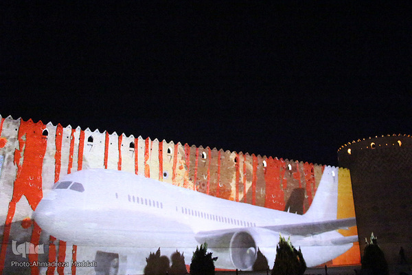 اجرای برنامه ویدئومپینگ بر دیواره ارگ کریم‌خانی شیراز‎‎