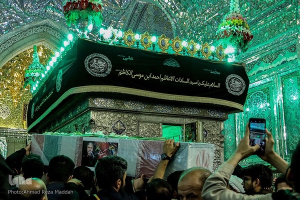 آئین وداع با پیکر شهید عبدالله اسکندری در حرم شاهچراغ(ع)