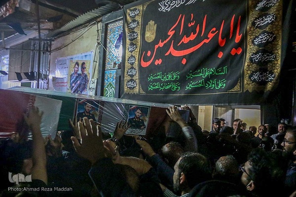 مراسم وداع با پیکر پاسدار شهید محمد اسلامی و بسیجی شهید سجادی‌زاده در شیراز