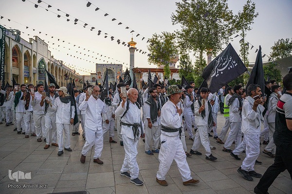 تشرف کاروان پیاده زیارتی حضرت شاهچراغ(ع) شهرستان فیروزآباد به حرم مطهر