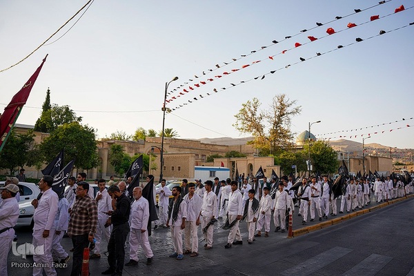 تشرف کاروان پیاده زیارتی حضرت شاهچراغ(ع) شهرستان فیروزآباد به حرم مطهر