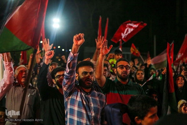 تجمع اعتراض آمیز به جنایات رژیم صهیونیستی امیرحسین عظیمی‎