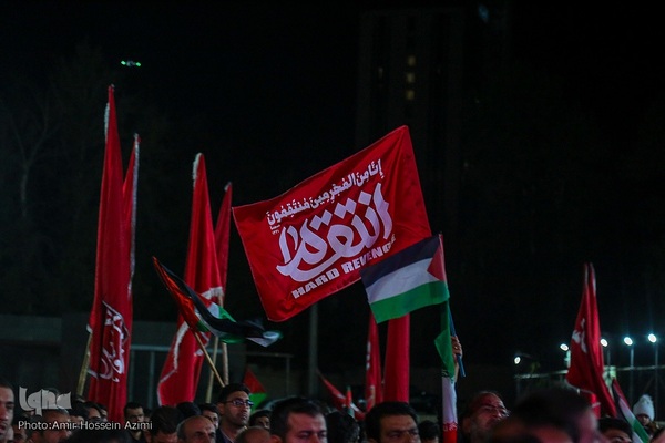 تجمع اعتراض آمیز به جنایات رژیم صهیونیستی امیرحسین عظیمی‎