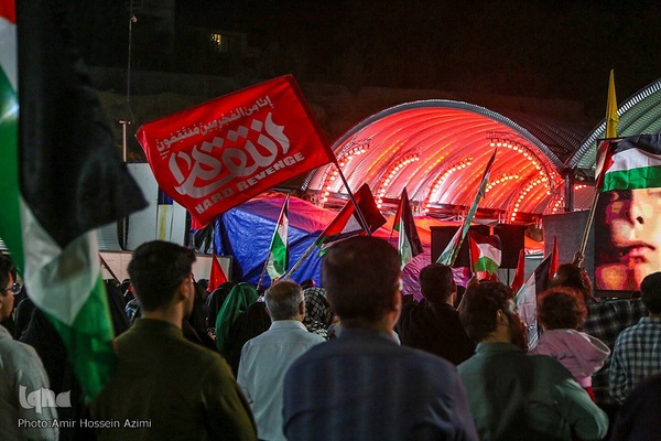 تجمع اعتراض آمیز به جنایات رژیم صهیونیستی امیرحسین عظیمی‎