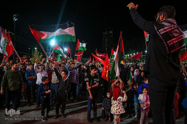 تجمع اعتراض آمیز به جنایات رژیم صهیونیستی امیرحسین عظیمی‎