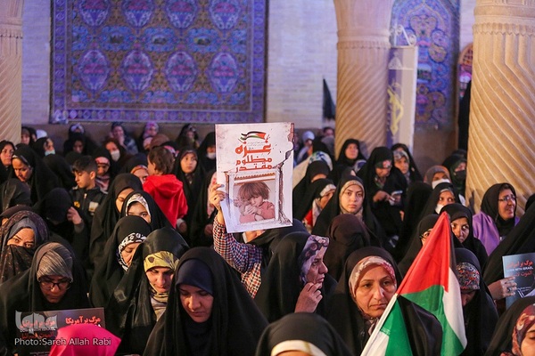 ویژه برنامه شب میلاد امام حسن مجتبی(ع) و تجمع اعتراضی و اعلام انزجار مردم شیراز از فاجعه بیمارستان شفا غزه