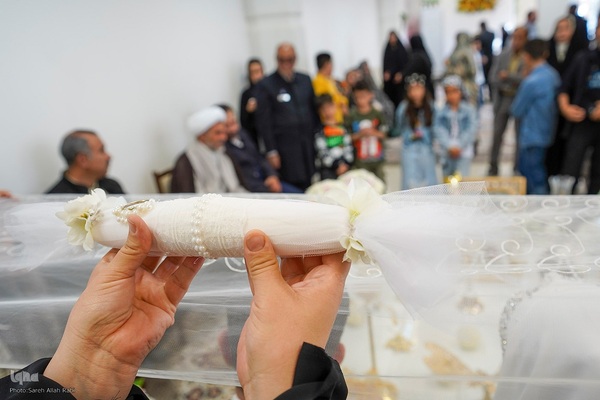 برگزاری مراسم عقد ازدواج جمعی از جوانان، به‌مناسبت ولادت باسعادت امام حسن مجتبی(ع)