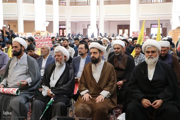تجمع حوزویان شیراز در محکومیت جنایات صهیونیست‌ها‎