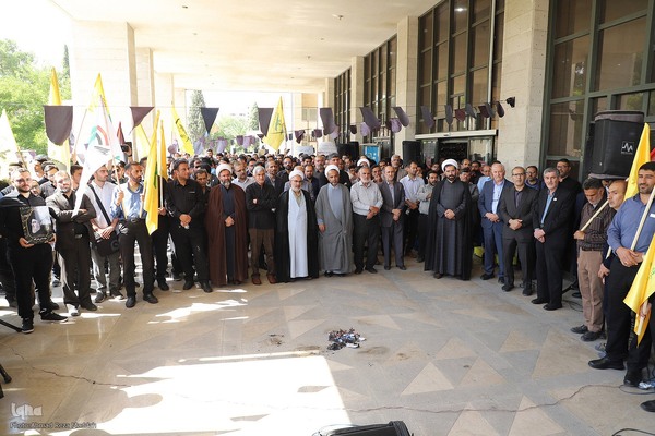 تجمع دانشگاهیان علوم پزشکی شیراز در محکومیت جنایت تروریست‌های صهیونیستی