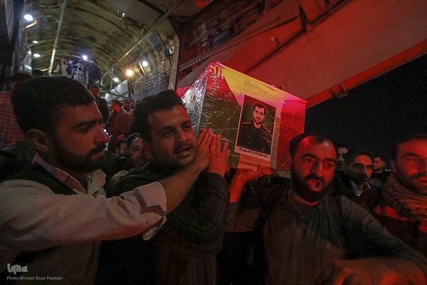 استقبال از پیکر شهید پروین نژاد از شهدای امنیت در شیراز