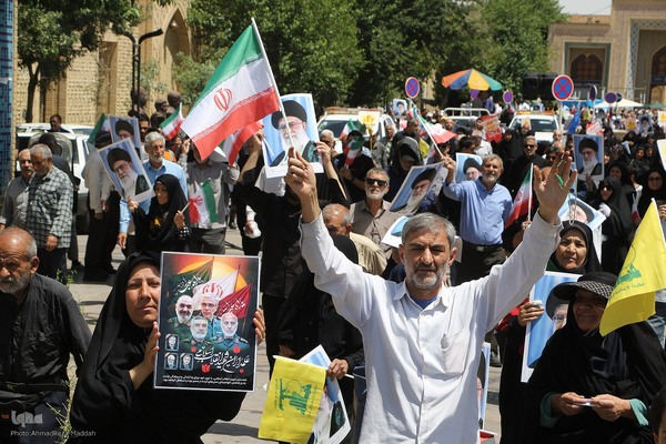 عکس| حمایت مردم شیراز از مردم فلسطین در جمعه خشم