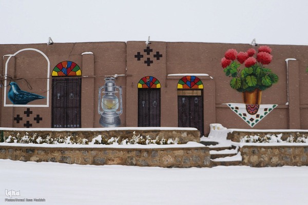 بارش برف در شهر تاریخی ایزدخواست فارس