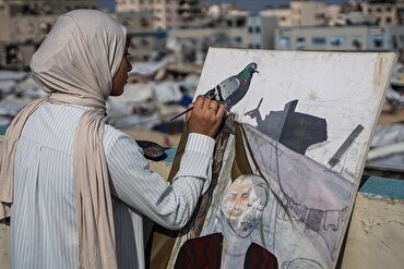 Gazzeli ressam Sara, İsrail'in saldırılarıyla birlikte sadece 