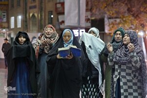 حرم کریمه اهل بیت کا منظر شب ولادت حضرت زهرا(س) کے موقع پر